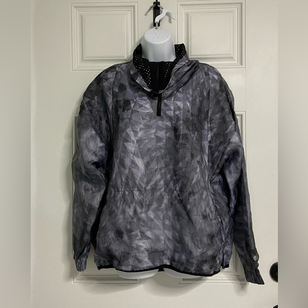 ⛄️3- CHAMPION Gray Mesh High Neck Quarter Zip Pullover Windbreaker Sweater